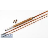 J S Sharp Aberdeen split cane trout fly rod-10’6” 3pc, line7# - trumpet style cork handle lightly