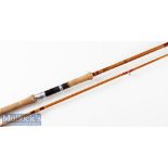 Fine Falcon Redditch “The Monarch” split cane spinning rod – 9ft 6in 2pc – fully fitted with pink