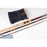 Good Hardy Bros Made in England “Matchmaker” Fibalite float rod – 13ft 3pc with amber agate lined