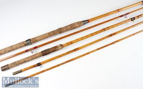 2x unnamed Whole cane split cane pier rods – 8ft 2pc whole cane butt and split cane tip fitted