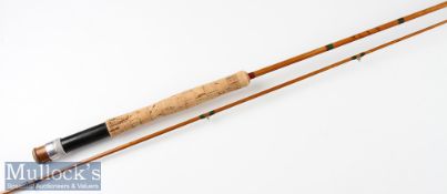 Good early Rob Wilson Maker Brora split cane trout fly rod ser. no 353EX c1950 – 8ft 6in 2pc –