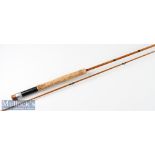 Good early Rob Wilson Maker Brora split cane trout fly rod ser. no 353EX c1950 – 8ft 6in 2pc –