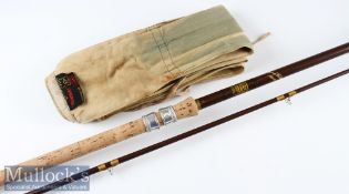 Hardy Bros Made in England “Richard Walker Avon” Fibalite rod – 10ft 2pc with amber agate lined butt