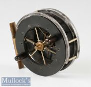 Fine S Allcock & Co Redditch The Aerial 3 ½” centrepin reel aluminium back plate stamped with