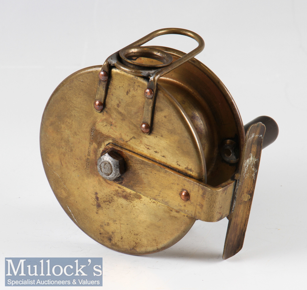 Ogden Smiths London Brass Wide Drum Sea/Pike Casting Reel – 3.75” x 1.75” with Heaton’s Floating - Image 2 of 2