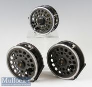 2x JW Young & Sons, Redditch 1535 Salmon 4 ½” fly reels together with a Daiwa 809 3 ½” trout fly