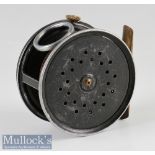 Unnamed J W Young & Sons built perfect style 3 ½” salmon fly reel running on bearings, wide drum,