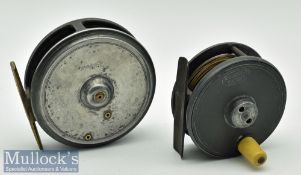 2x interesting Patent Alloy Fly reels - Scarce Ogden Smiths London Pat. alloy trout fly reel -3.5”