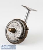Arthur Allen Glasgow ‘Spinet’ early casting reel pat no 262706, half bail, exposed gearing, stiff