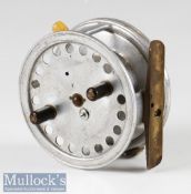 Rare and scarce Hardy Bros Alnwick “Super Silex” Duralumin Wide Drum casting reel – 3.5” x 1.25” dia