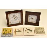 2x Fishing and Game Bird Mantle clocks and various wine coasters (6) – both Kienzle Quartz Germany