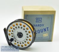 Hardy Bros England Viscount 140 3 ½” alloy fly reel with smooth foot, loaded with line, some surface