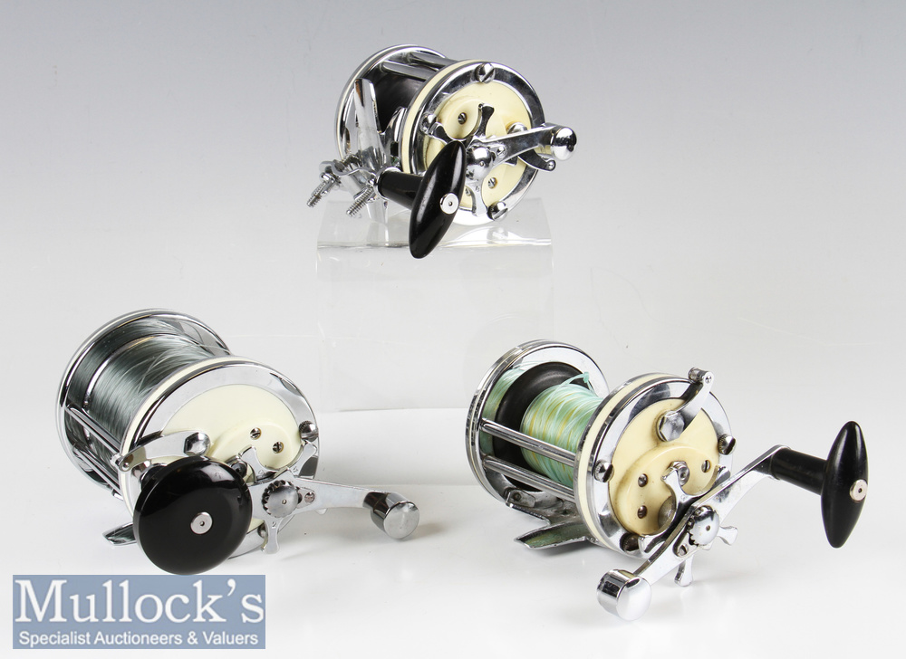 3x Mitchell multiplier reels to include models 624, 600AP and 602A, with chrome structure, counter - Image 2 of 2