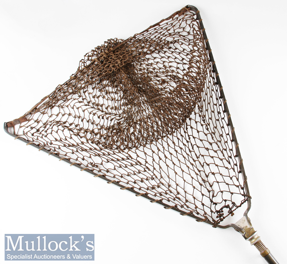 Vintage Hardy’s Made in England “Atlas” heavy duty alloy and brass collapsible salmon landing net