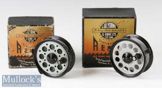 J W Young & Sons Pridex model fly reels (2) to include 3 ½” medium width Pridex lightweight grey and