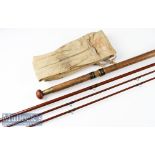 Early P D Malloch Perth Greenheart Salmon Fly Rod ser. no 6774 c1910 – 14ft 3pc with spare tip –