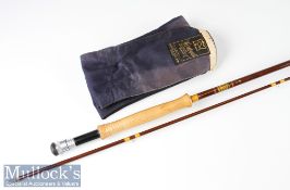 Hardy Made In England Jet Fibalite Trout Fly Rod – 9ft 2pc line 6# - with pink agate lined butt