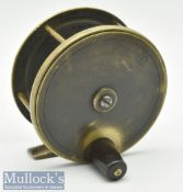 Chevaliers’ Bowness & Bowness Makers 230 Strand London large brass lacquered salmon fly reel c1890 -