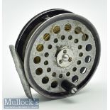 Scarce “The Fideliter’ No. AFR1 alloy trout fly reel - 3 7/16” dia , 3 screw drum release latch,