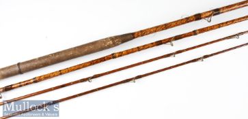 Harrods Ltd London whole cane and greenheart rod c1900 – 12ft 3pc with spare tip (6in shortened)