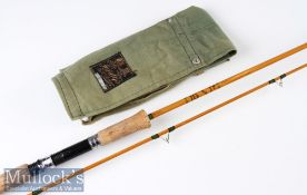 Fine Hardy Bros Alnwick “Neo-Cane Pintail” brook spinning rod – 7ft 2pc Agate lined tip guide - wt