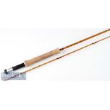 Very good Falcon Redditch “The Kestrel No. 827” split cane trout fly rod – 8ft 2pc with amber