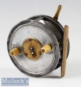 Scarce and early C Farlow & Co Ltd “Farlight” salmon 4” Patent alloy casting reel – back plate