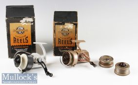 J W Young & Sons The Ambidex casting reel 632218 in champagne colour, with two spare spools
