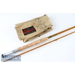 Good Sealey “Brook Fly Rod” split cane trout rod – 10ft 2pc with red Agate lined butt and tip guides