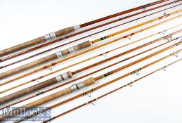 Selection of Allcocks and other makers split cane, match, coarse and float rods (4) - Allcocks “