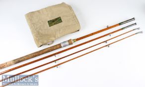 Ogden Smiths Ltd London England “The Warrior” split cane spinning rod – 10ft 3pc c/w spare tip