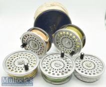 2x Hardy Marquis Salmon Fly Reels and spare spools – to incl No.1 Fly reel with spare spool,