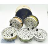 2x Hardy Marquis Salmon Fly Reels and spare spools – to incl No.1 Fly reel with spare spool,