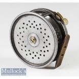 C Farlow & Co London, Eunuch Perfect style 4” alloy salmon fly reel with ‘holdfast’ logo,