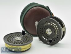 Orvis Made In England (Hardy) CFO IV alloy fly reel and spare spool with line – 3 1/8” dia with