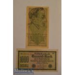 WWII Anti-Jewish Propaganda Banknotes inflation era German banknotes over-printed with Anti-