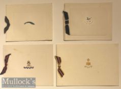 Original Indian army regimental greeting cards (4) all embossed with ribbons including Punjab &