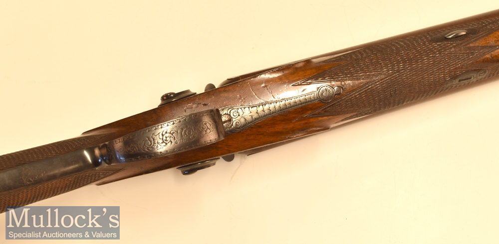 John Williams Helston 12g double barrel antique muzzle loaded Gun with 29 ½” Damascus barrels^ c/w - Image 4 of 4