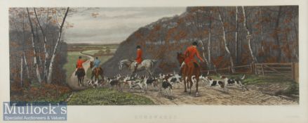 4x 1889 Hunting Coloured Engravings by C R Stock and include ‘From Scent to View’^ ‘The Finish of