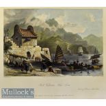 Asia – China - 1843 Fort Victoria^ Hen Loon coloured engraving drawn by T Allom measures 25x20cm