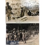 India & Punjab – Sikhs Marching in France WWI Two postcard showing a Sikhs marching to the front