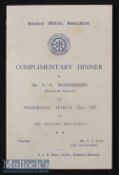 Scarce Harold Abraham 1947 Signed Dinner Menu including Autographs of Sydney Wooderson dubbed ‘The