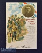 Boer War ‘Unity Makes Strength’ Postcard displays Paul Kruger to top left^ a colour postcard^ with