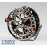 Marco Cortesi Bar Stock Aerial style alloy centre pin reel 4.25” gun metal finish^ runs very well