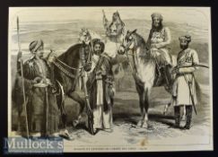 India & Punjab - Soldats et Officers de L'Armee des Indes original French engraving 1858 after a