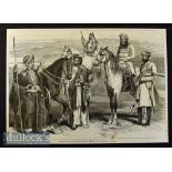 India & Punjab - Soldats et Officers de L'Armee des Indes original French engraving 1858 after a