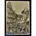 India - The Main Street of Agra original engraving 1858 probably after W Carpenter with a brief