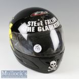 FM Motorcycle Full Face Helmet with applied stickers Steve Fallon 'The Gladiator' and helmet