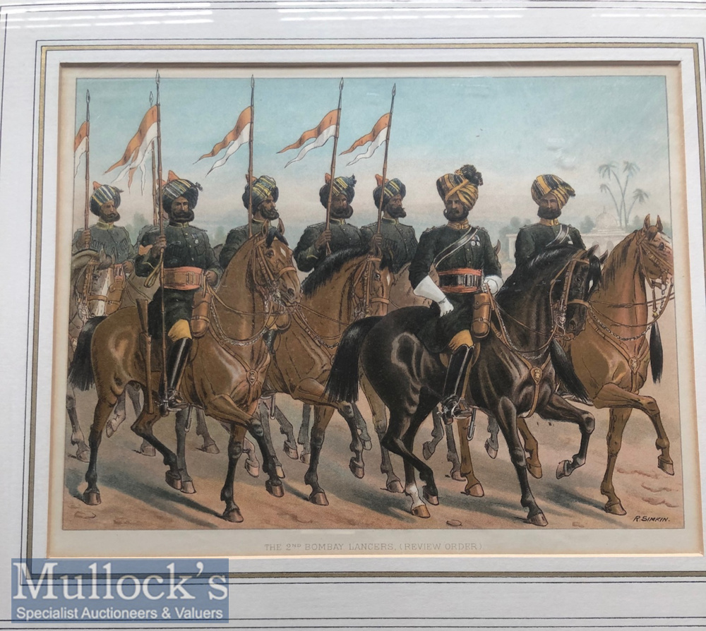 India - Original colour lithograph of the 2nd Bombay lancers review order c1900s by R Simkin. In - Image 2 of 2