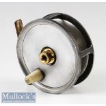 Hatton Bros of Hereford 3 ¾” Fly Reel Centabrake No1 patent 27023^ ivorine handle^ fixed check^